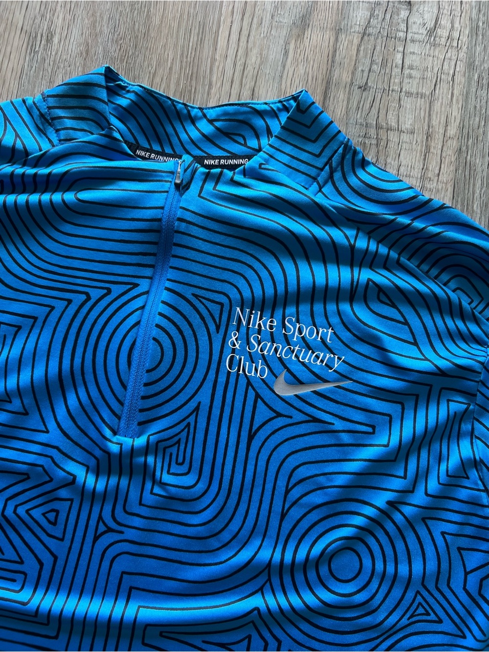 Nike Blue Graphic Zip-Front Running Top